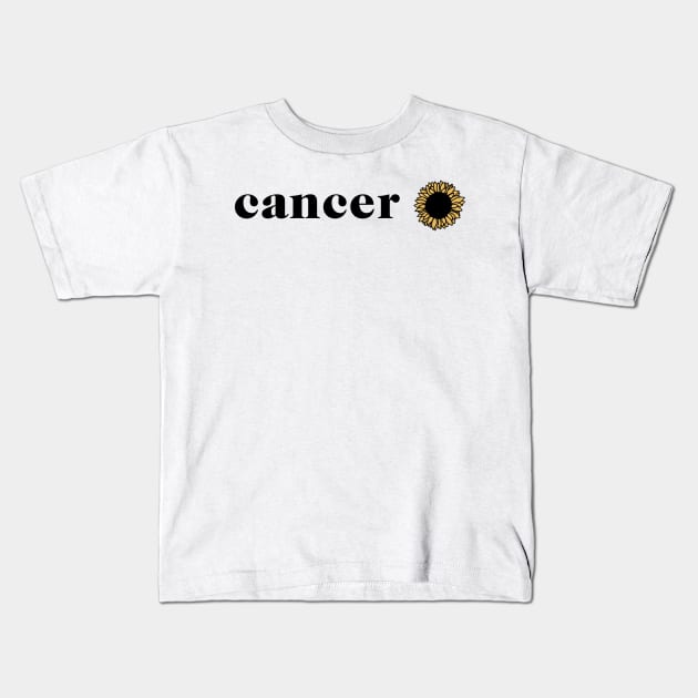 Cancer Retro Sunflower Zodiac Kids T-Shirt by aterkaderk